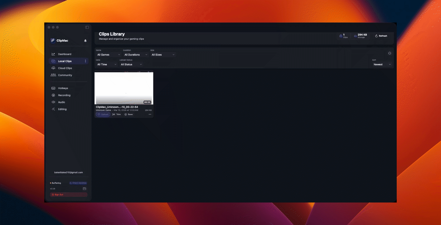 GIF showing a saved clip on ClipMac